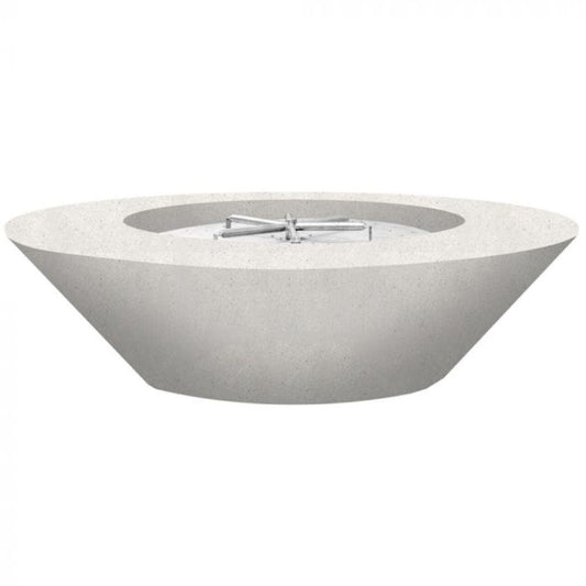 Prism Hardscapes Embarcadero 60 60" Ultra White Round Concrete Propane Gas Fire Pit Bowl