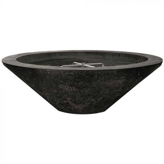 Prism Hardscapes Embarcadero Pedestal 31" Ebony Round Concrete Propane Gas Fire Pit Bowl