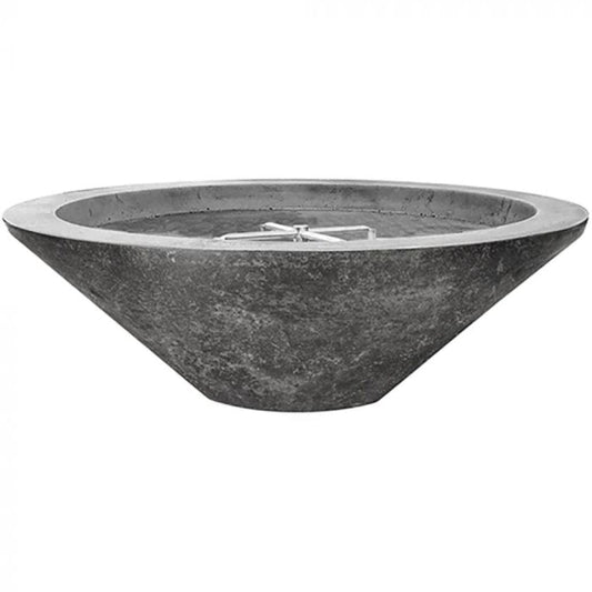 Prism Hardscapes Embarcadero Pedestal 31" Pewter Round Concrete Natural Gas Fire Pit Bowl