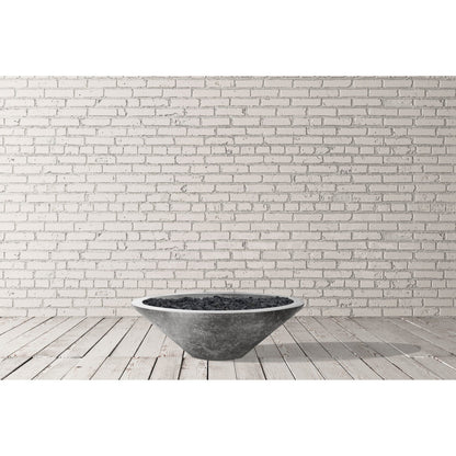 Prism Hardscapes Embarcadero Pedestal 31" Pewter Round Concrete Propane Gas Fire Pit Bowl