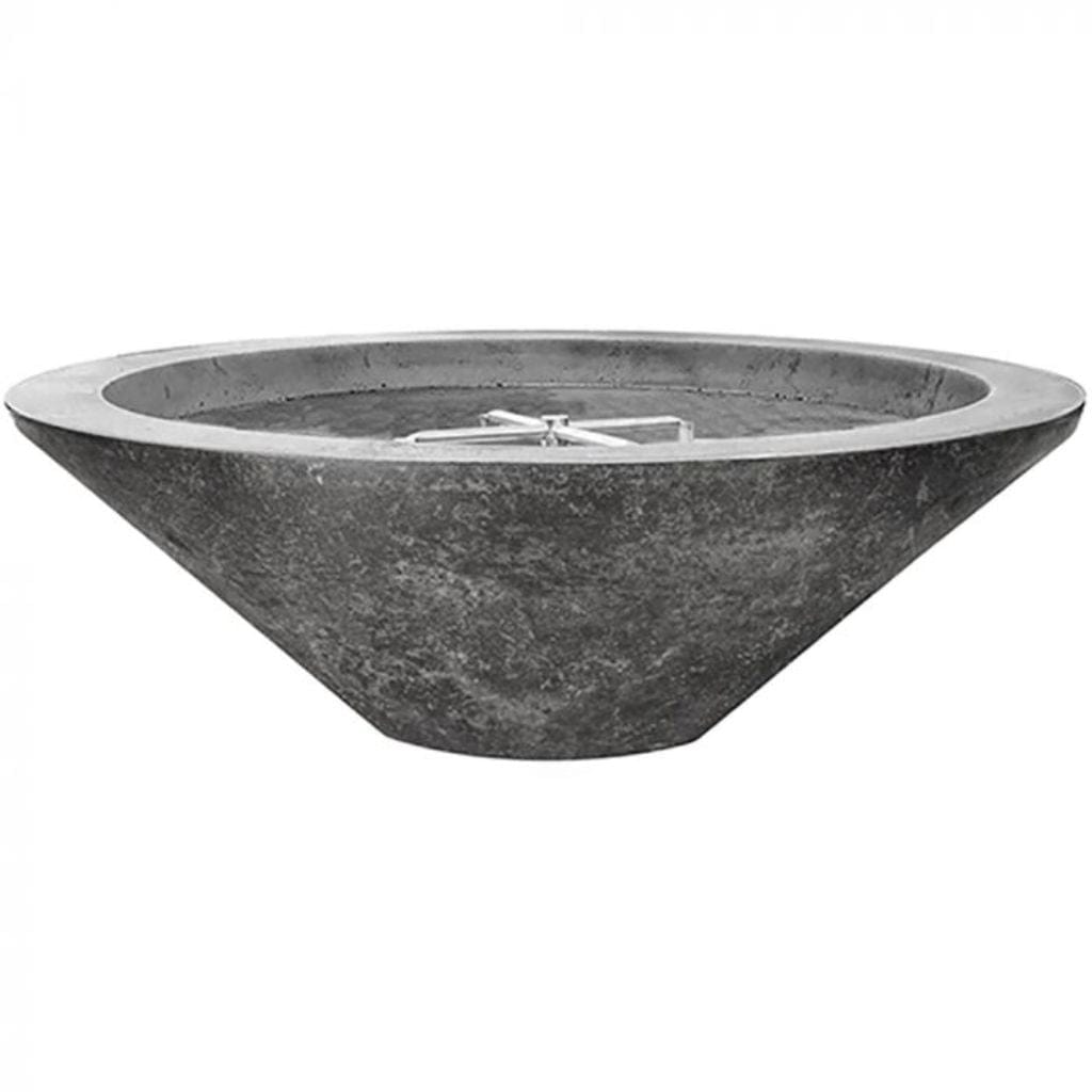 Prism Hardscapes Embarcadero Pedestal 31" Pewter Round Concrete Propane Gas Fire Pit Bowl