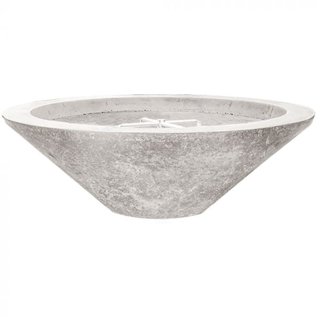 Prism Hardscapes Embarcadero Pedestal 31" Ultra White Round Concrete Natural Gas Fire Pit Bowl