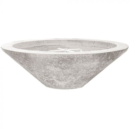 Prism Hardscapes Embarcadero Pedestal 31" Ultra White Round Concrete Natural Gas Fire Pit Bowl