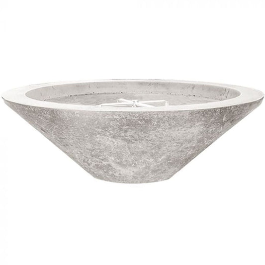 Prism Hardscapes Embarcadero Pedestal 31" Ultra White Round Concrete Natural Gas Fire Pit Bowl