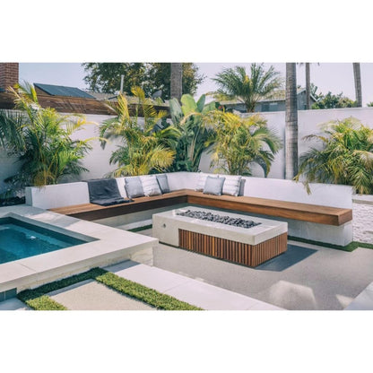 Prism Hardscapes Fairmont 72" Coastal Glass Fiber Reinforced Cement Liquid Propane Fire Pit Table