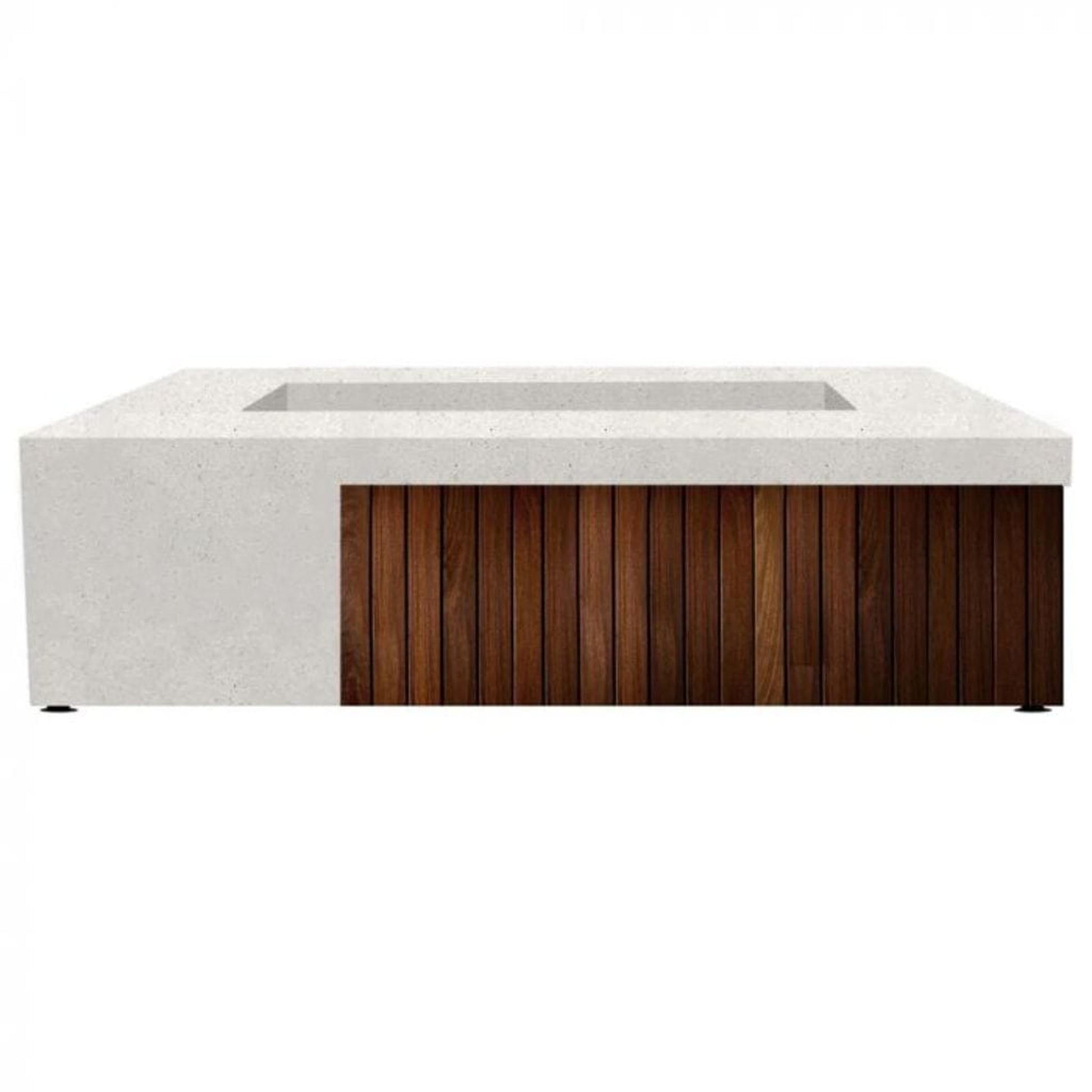 Prism Hardscapes Fairmont 72" Ultra White Glass Fiber Reinforced Cement Natural Gas Fire Pit Table