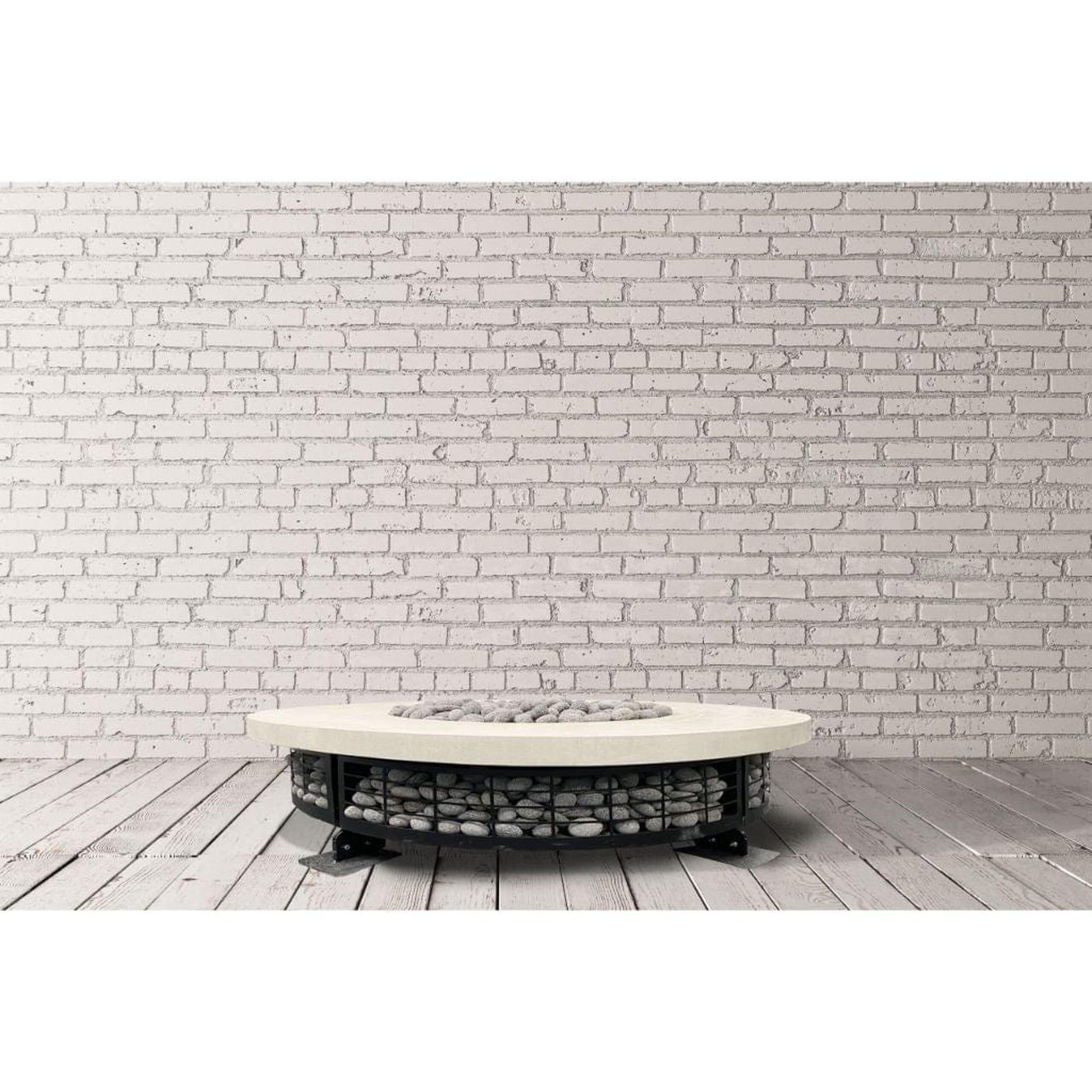 Prism Hardscapes Fuego 54" Coastal Round Concrete Natural Gas Fire Pit Table