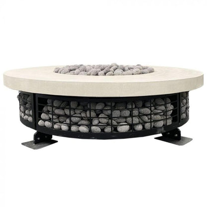 Prism Hardscapes Fuego 54" Coastal Round Concrete Natural Gas Fire Pit Table