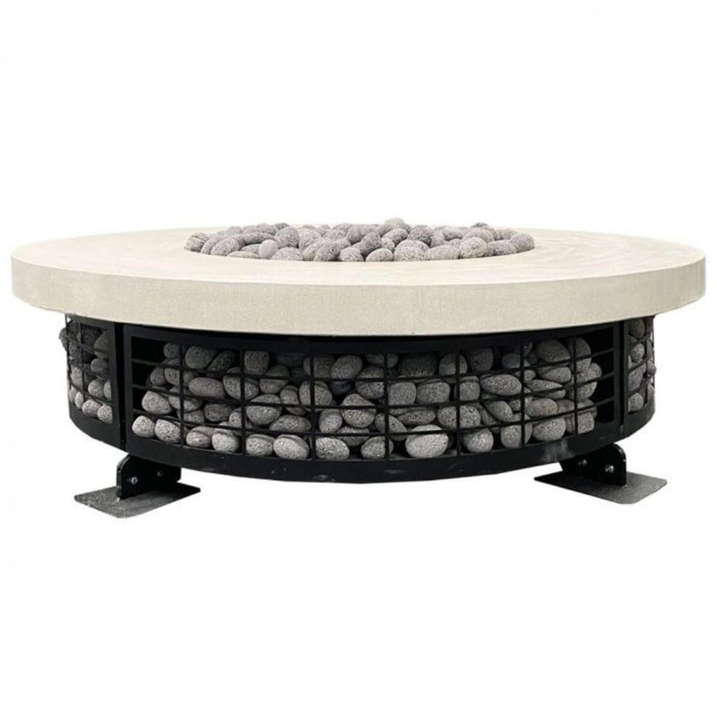 Prism Hardscapes Fuego 54" Coastal Round Concrete Natural Gas Fire Pit Table