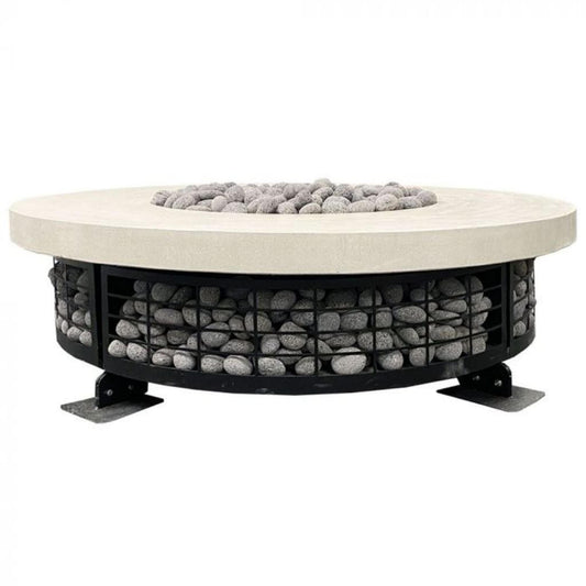 Prism Hardscapes Fuego 54" Coastal Round Concrete Natural Gas Fire Pit Table