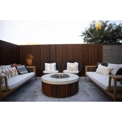Prism Hardscapes Hampton 48" Coastal Round Glass Fiber Reinforced Cement Liquid Propane Fire Pit Bowl