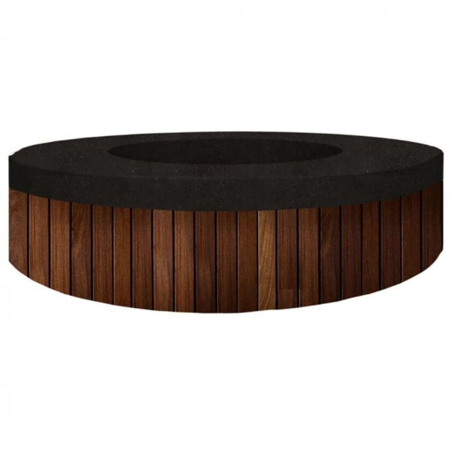 Prism Hardscapes Hampton 48" Ebony Round Glass Fiber Reinforced Cement Natural Gas Fire Pit Bowl