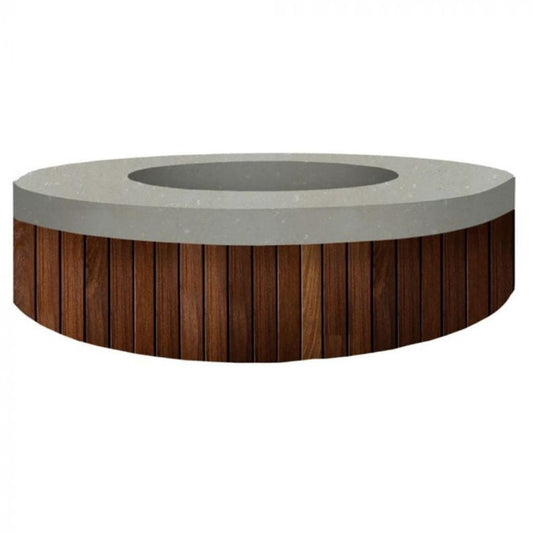 Prism Hardscapes Hampton 48" Natural Round Glass Fiber Reinforced Cement Natural Gas Fire Pit Bowl