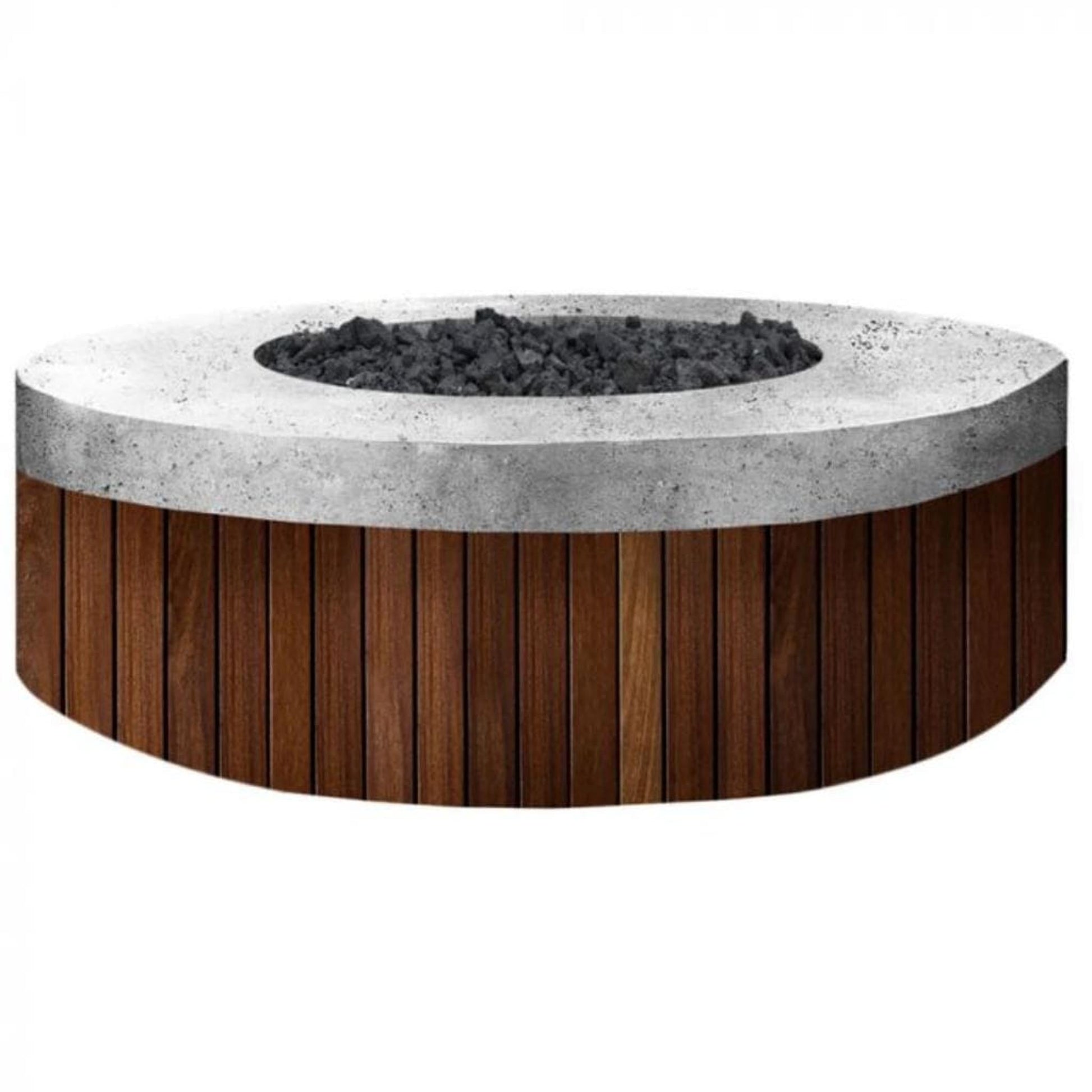 Prism Hardscapes Hampton 48" Pewter Round Glass Fiber Reinforced Cement Natural Gas Fire Pit Bowl