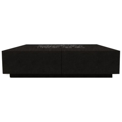 Prism Hardscapes Largo 96" Ebony Square Natural Gas Concrete Fire Pit Table