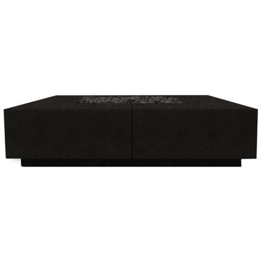 Prism Hardscapes Largo 96" Ebony Square Natural Gas Concrete Fire Pit Table