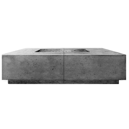 Prism Hardscapes Largo 96" Pewter Square Natural Gas Concrete Fire Pit Table