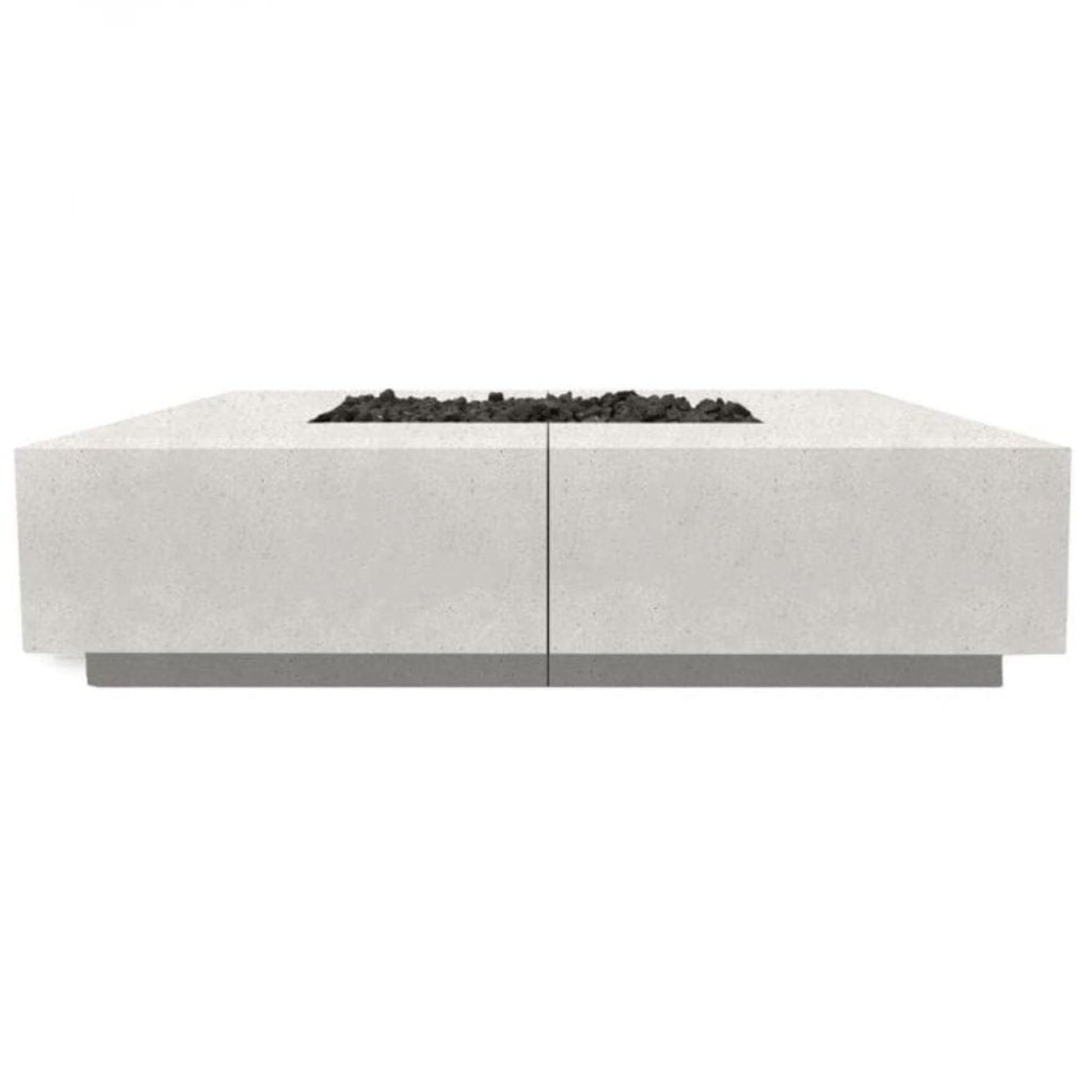 Prism Hardscapes Largo 96" Ultra White Square Natural Gas Concrete Fire Pit Table