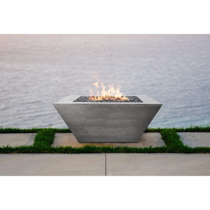 Prism Hardscapes Lombard 42" Coastal Square Concrete Propane Gas Fire Pit Table