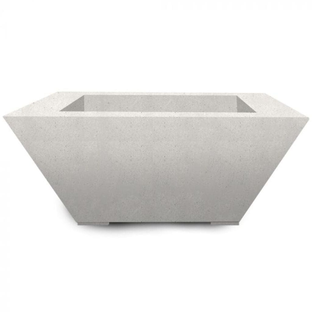 Prism Hardscapes Lombard 42" Ultra White Square Concrete Natural Gas Fire Pit Table