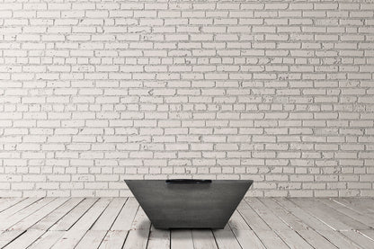 Prism Hardscapes Lombard Tall 32" Pewter Concrete Propane Gas Fire and Water Bowl With Match Lit Ignition