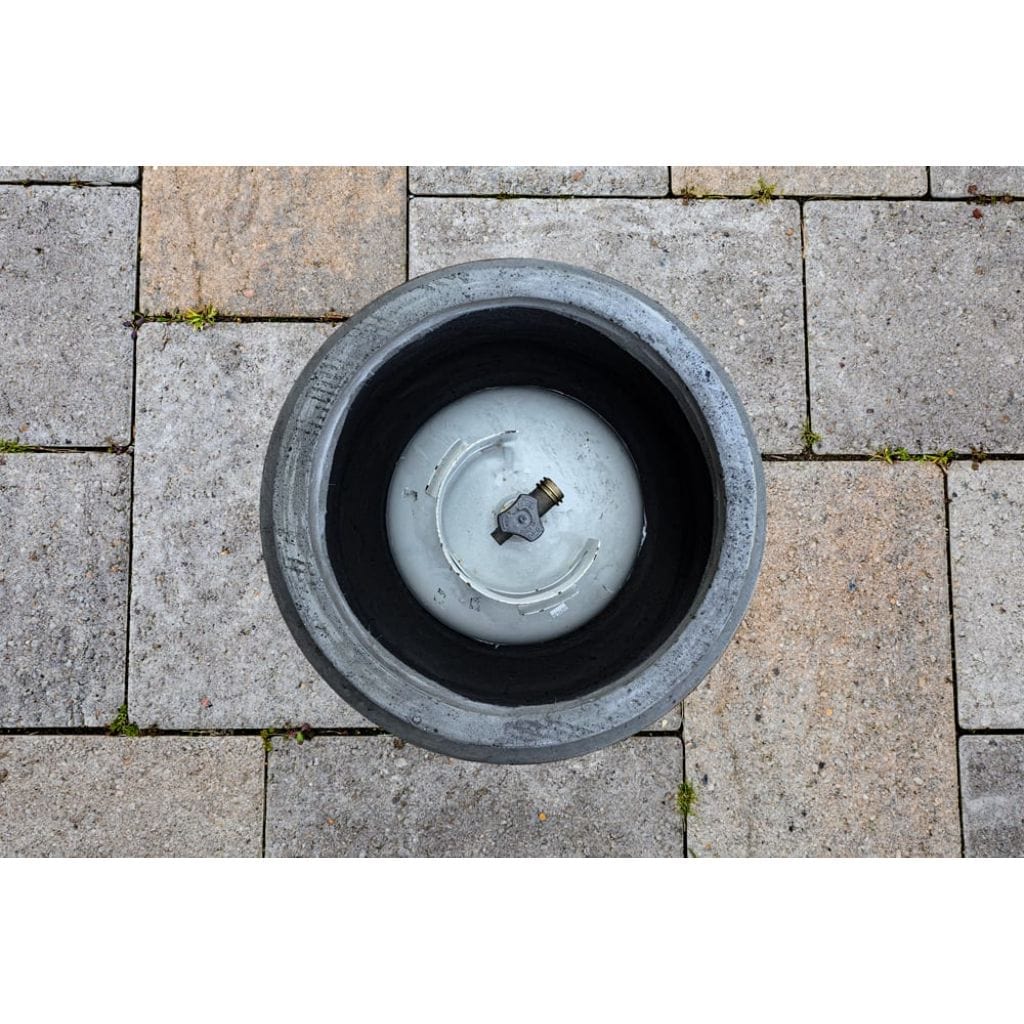 Prism Hardscapes Mod 20" Ultra White Round Concrete Propane Tank Enclosure