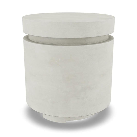 Prism Hardscapes Mod 20" Ultra White Round Concrete Propane Tank Enclosure