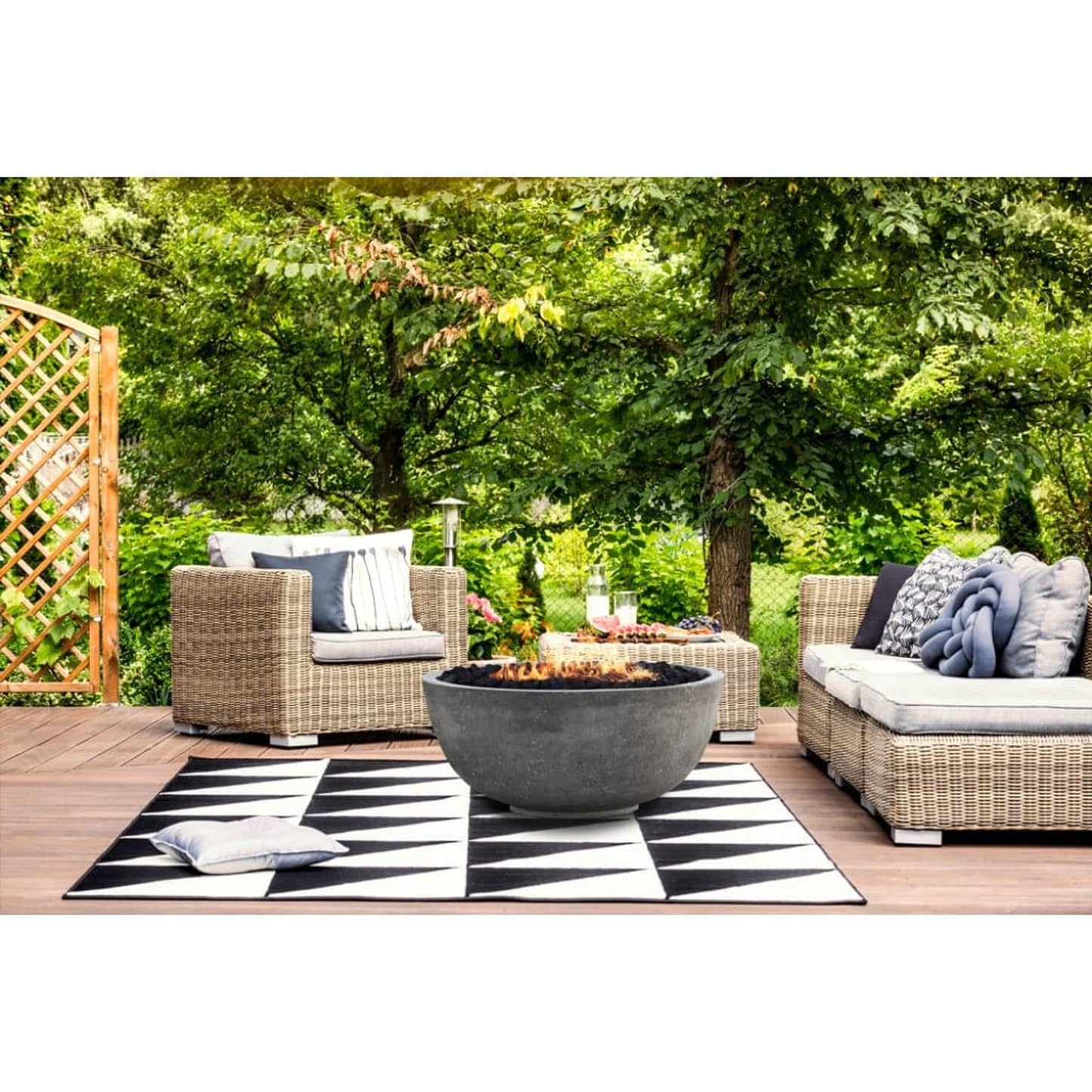 Prism Hardscapes Moderno 1 39" Coastal Round Concrete Natural Gas Fire Pit Bowl