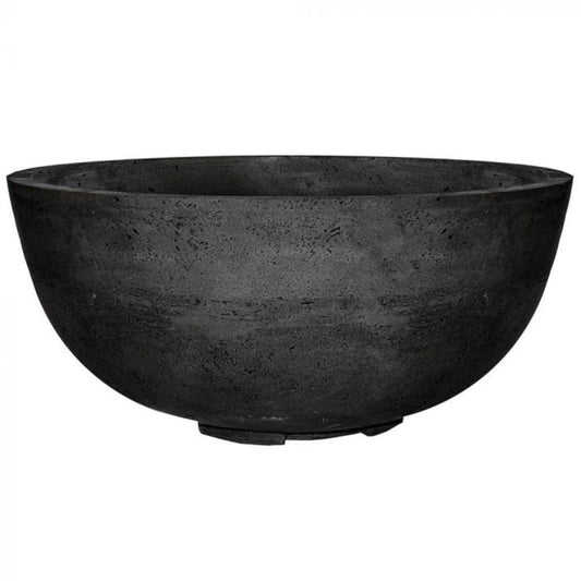 Prism Hardscapes Moderno 1 39" Ebony Round Concrete Natural Gas Fire Pit Bowl