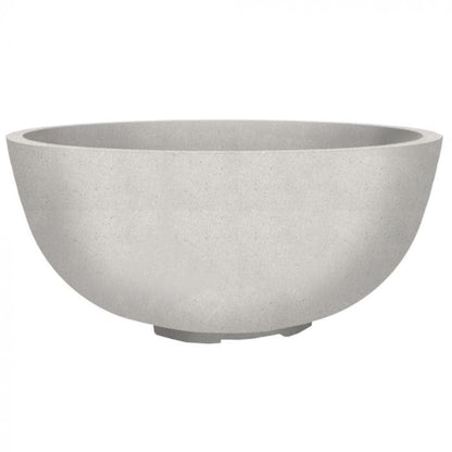 Prism Hardscapes Moderno 1 39" Ultra White Round Concrete Natural Gas Fire Pit Bowl