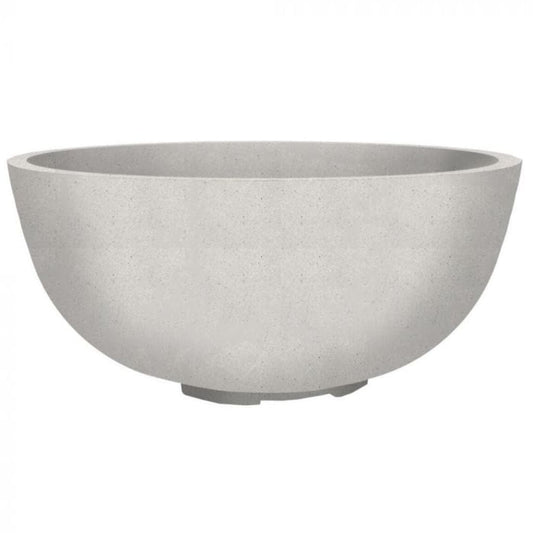 Prism Hardscapes Moderno 1 39" Ultra White Round Concrete Natural Gas Fire Pit Bowl