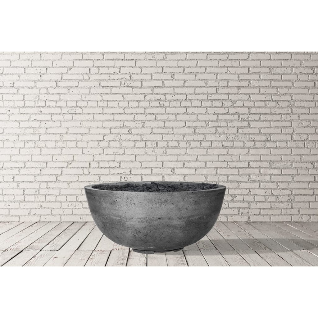 Prism Hardscapes 38" Ultra White Moderno 1 Round Concrete Propane Fire Pit Bowl