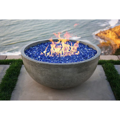 Prism Hardscapes 38" Ultra White Moderno 1 Round Concrete Propane Fire Pit Bowl