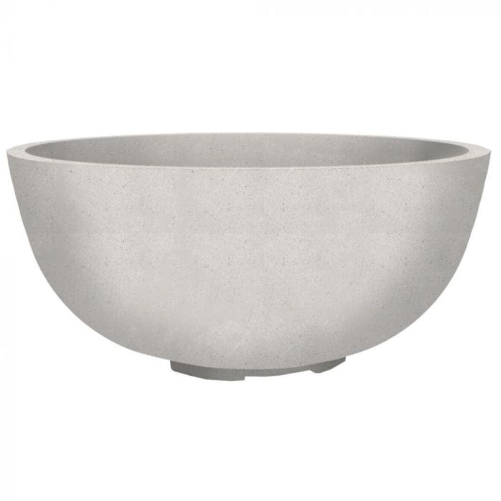 Prism Hardscapes 38" Ultra White Moderno 1 Round Concrete Propane Fire Pit Bowl