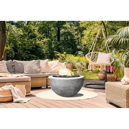 Prism Hardscapes Moderno 3 30" Ebony Round Concrete Natural Gas Fire Pit Bowl