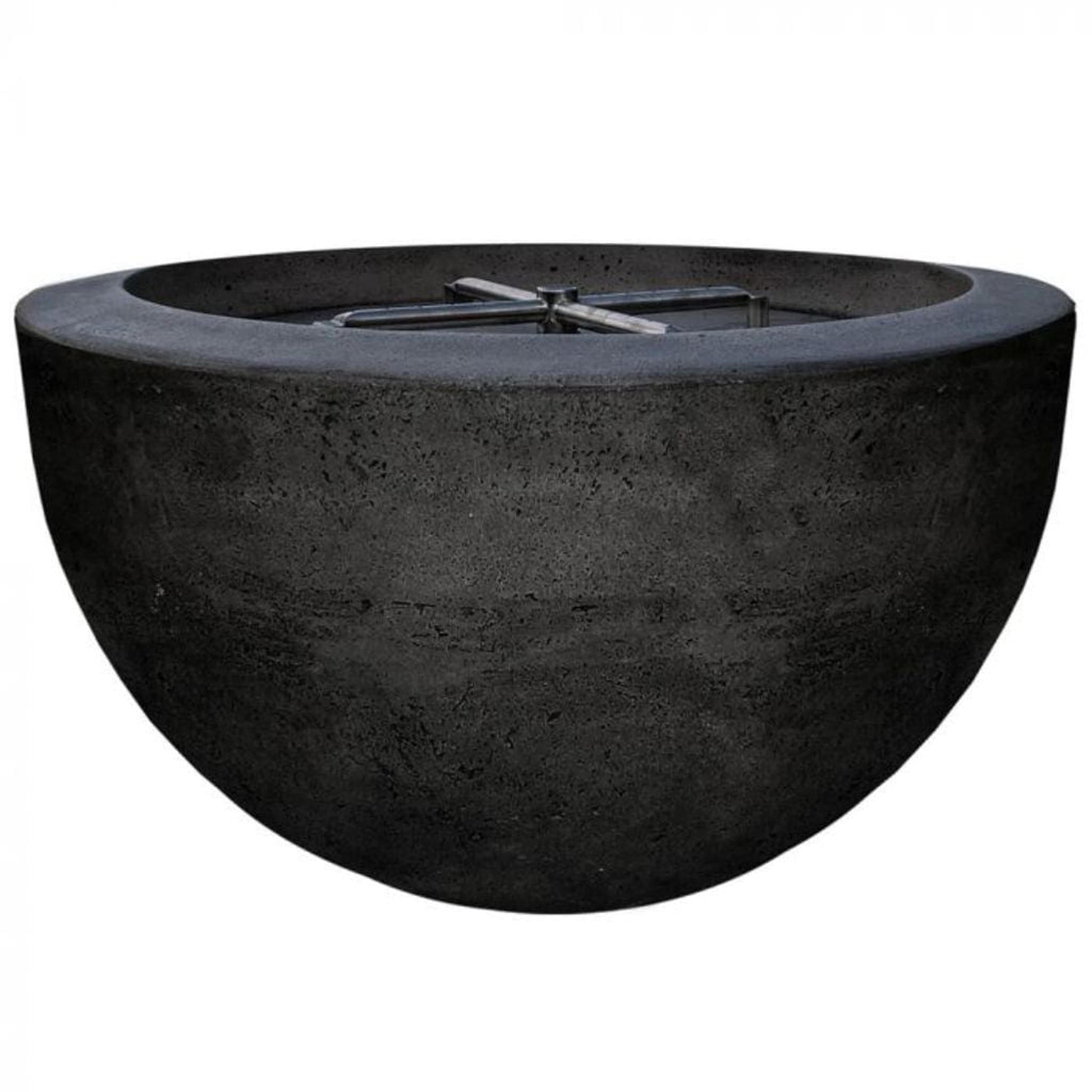 Prism Hardscapes Moderno 3 30" Ebony Round Concrete Propane Gas Fire Pit Bowl