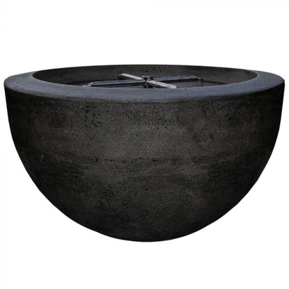 Prism Hardscapes Moderno 3 30" Ebony Round Concrete Propane Gas Fire Pit Bowl