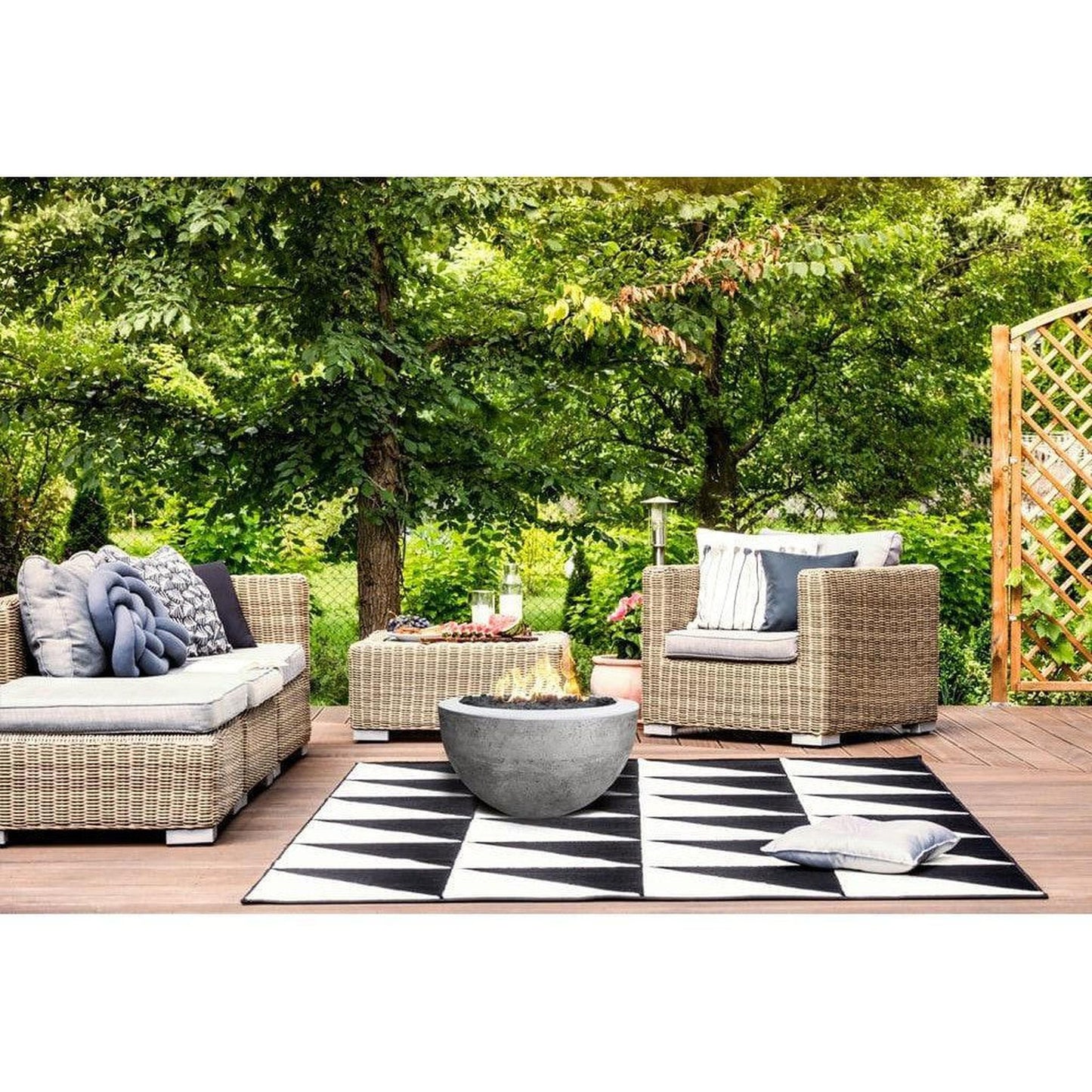 Prism Hardscapes Moderno 3 30" Natural Round Concrete Propane Gas Fire Pit Bowl