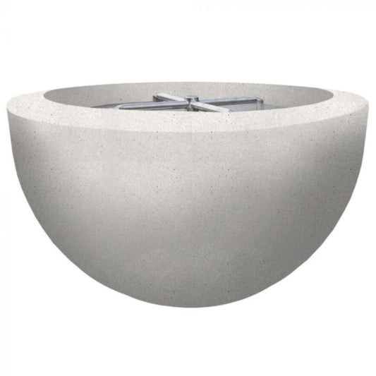 Prism Hardscapes Moderno 3 30" Ultra White Round Concrete Natural Gas Fire Pit Bowl