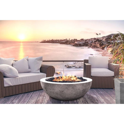 Prism Hardscapes Moderno 4 48" Cafe Round Concrete Natural Gas Fire Pit Bowl