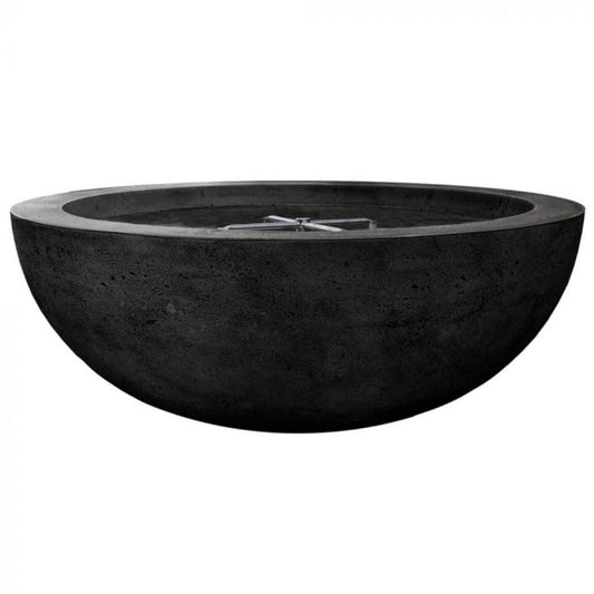 Prism Hardscapes Moderno 4 48" Ebony Round Concrete Propane Gas Fire Pit Bowl