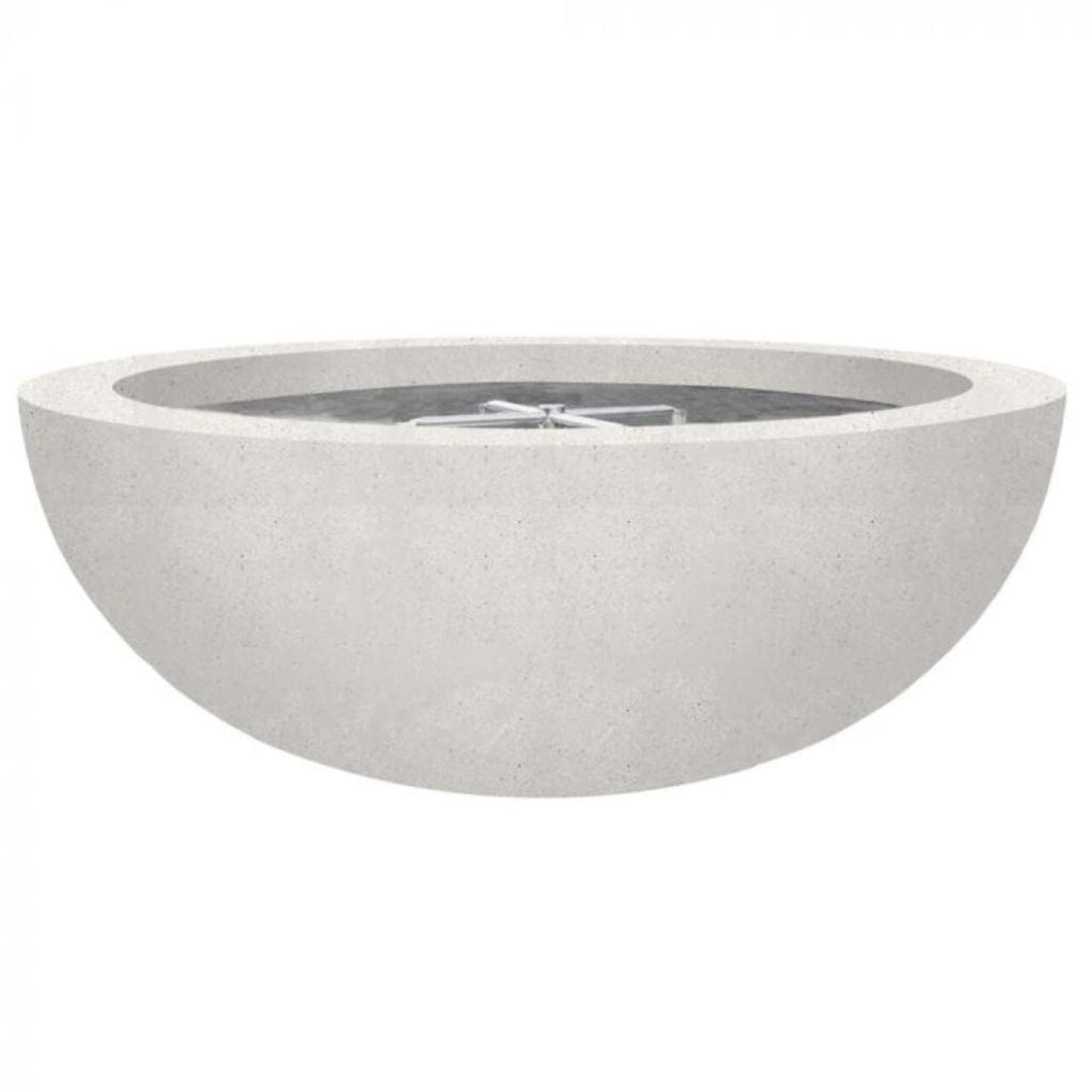Prism Hardscapes Moderno 4 48" Ultra White Round Concrete Natural Gas Fire Pit Bowl