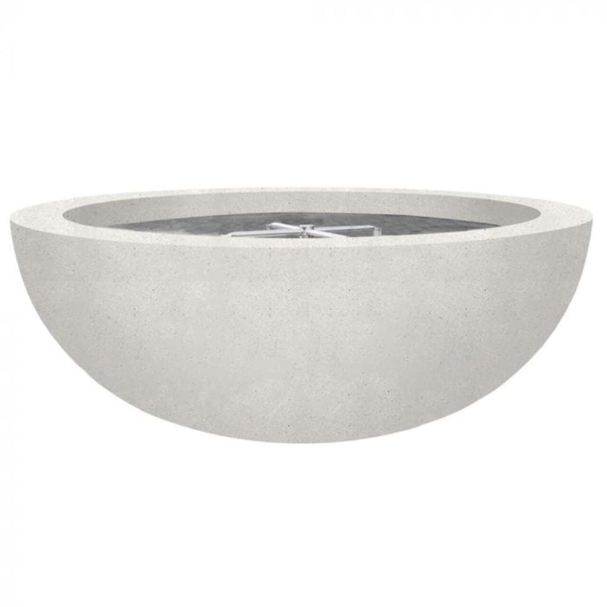Prism Hardscapes Moderno 4 48" Ultra White Round Concrete Natural Gas Fire Pit Bowl