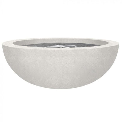 Prism Hardscapes Moderno 4 48" Ultra White Round Concrete Natural Gas Fire Pit Bowl