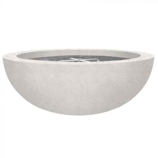 Prism Hardscapes Moderno 4 48" Ultra White Round Concrete Natural Gas Fire Pit Bowl