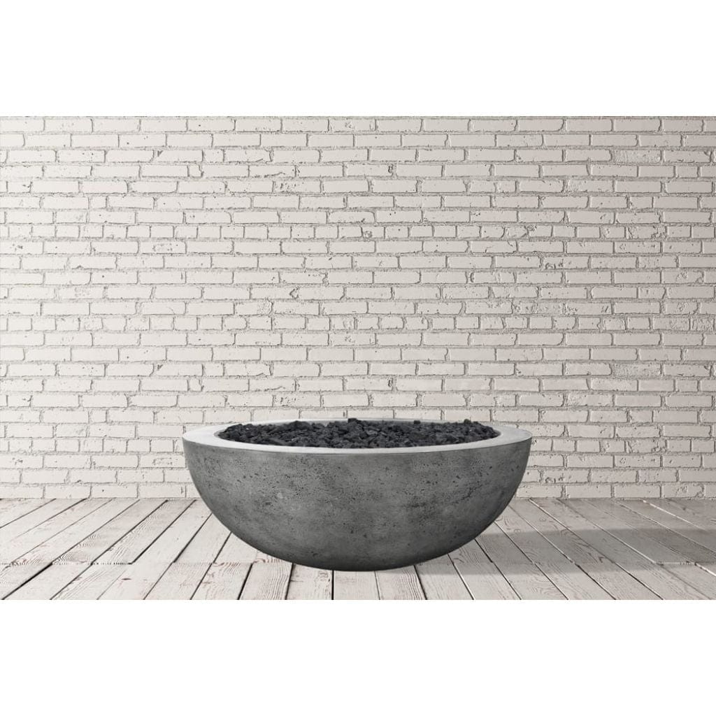 Prism Hardscapes 48" Ultra White Moderno 4 Round Concrete Propane Fire Pit Bowl