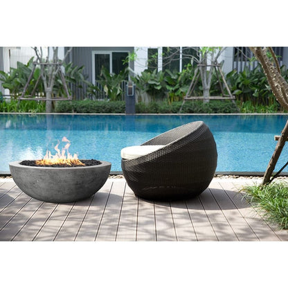 Prism Hardscapes 48" Ultra White Moderno 4 Round Concrete Propane Fire Pit Bowl