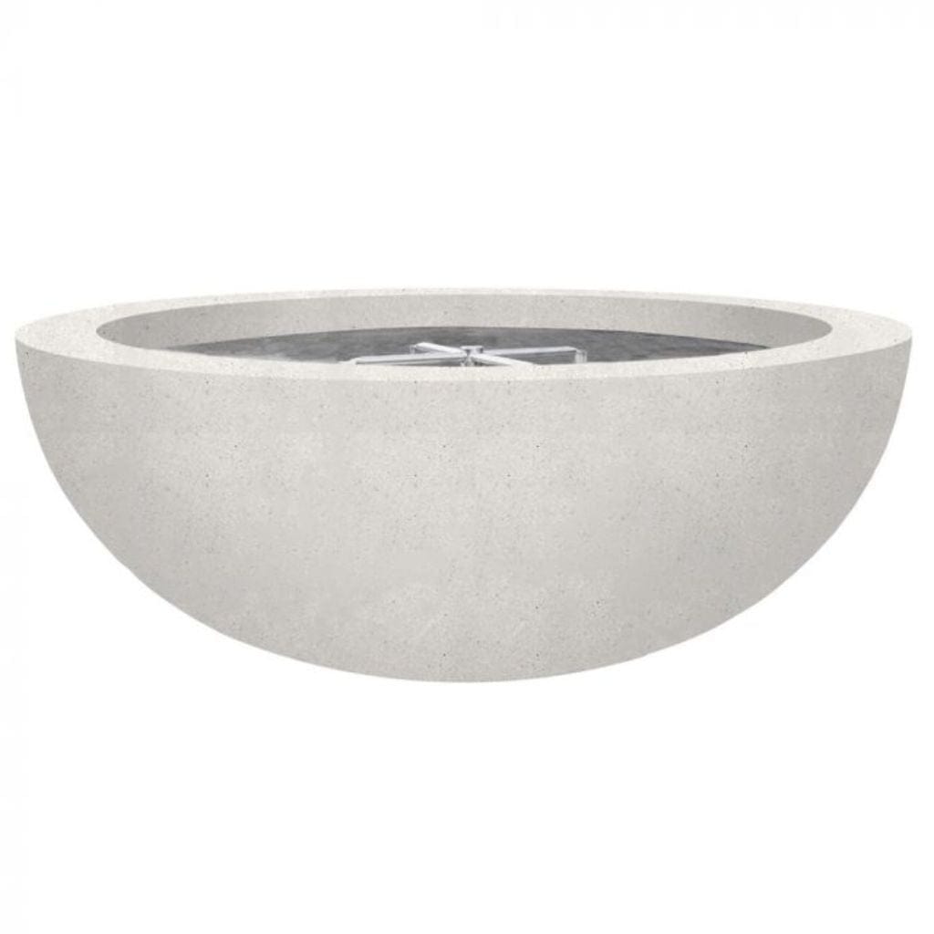 Prism Hardscapes 48" Ultra White Moderno 4 Round Concrete Propane Fire Pit Bowl