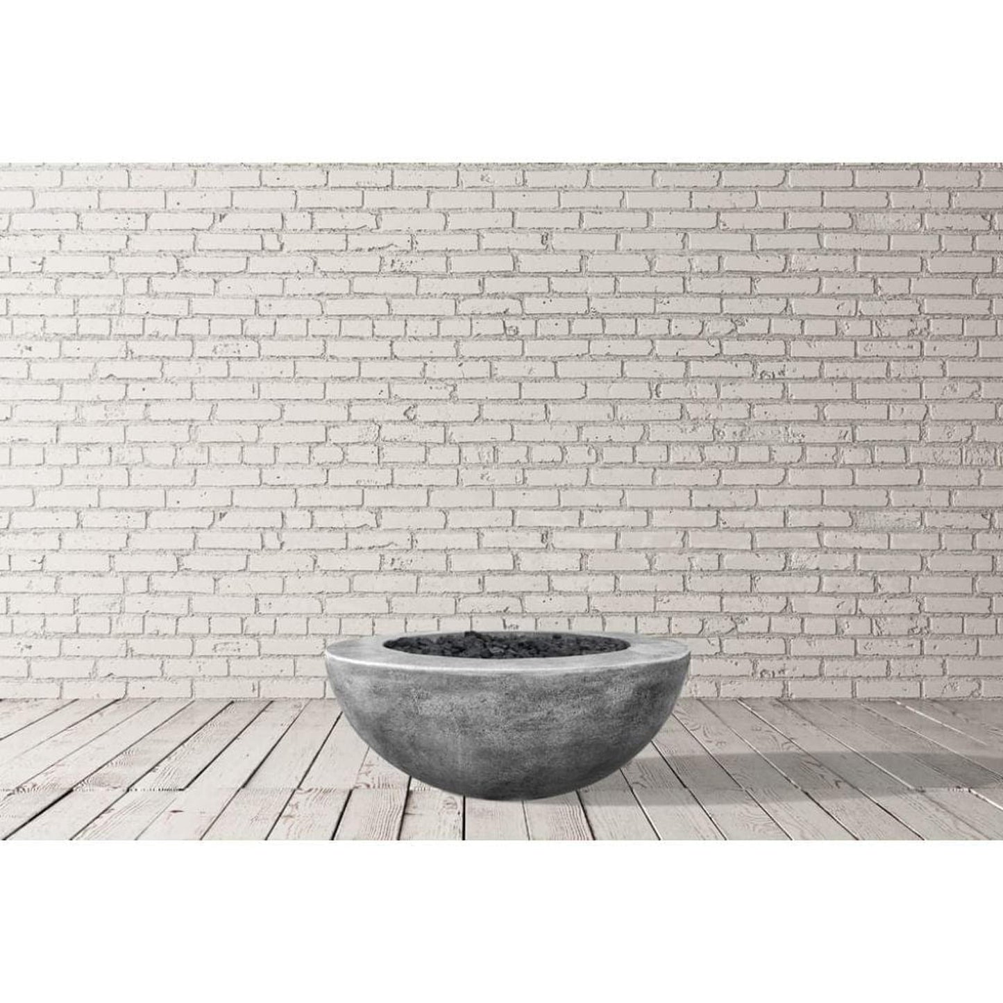 Prism Hardscapes Moderno 5 36" Pewter Round Concrete Propane Gas Fire Pit Bowl