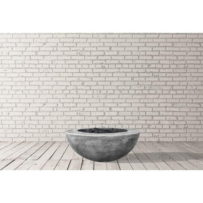 Prism Hardscapes Moderno 5 36" Pewter Round Concrete Propane Gas Fire Pit Bowl